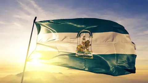 Izada de la bandera blanca y verde durante la conmemoraci&oacute;n del D&iacute;a de Andaluc&iacute;a en la comarca.
