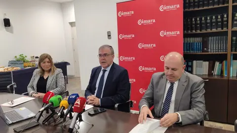 Representantes de la C&aacute;mara de Comercio durante la presentaci&oacute;n del balance anual en Algeciras.
