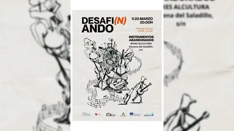 Cartel del ciclo Desafi(n)ando con la programaci&oacute;n musical en Boxes Alcultura de Algeciras.