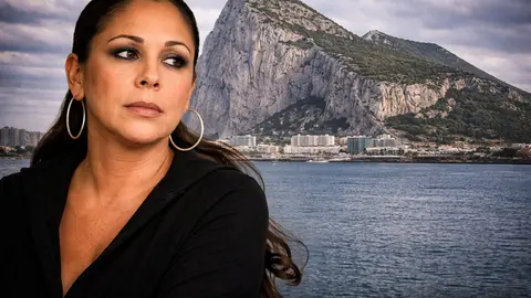 Isabel Pantoja ante el Pe&ntilde;&oacute;n de Gibraltar