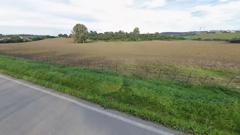 Vista general de la zona de huertos de ocio en Los Barrios, en el entorno de la Vega del Moral