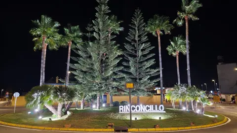La nueva iluminaci&oacute;n ornamental realza la vegetaci&oacute;n y el acceso a la barriada de El Rinconcillo