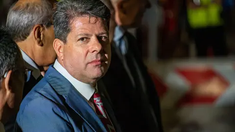 Fabi&aacute;n Picardo, durante el acto simb&oacute;lico de apertura de la Verja celebrado tras el acuerdo sobre Gibraltar - FOTO: FJ Ben&iacute;tez