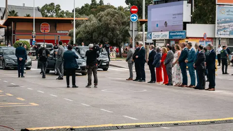 El dispositivo de seguridad durante la visita de Pedro S&aacute;nchez provoc&oacute; las &uacute;nicas retenciones del primer d&iacute;a sin Verja - FOTO: FJ Ben&iacute;tez