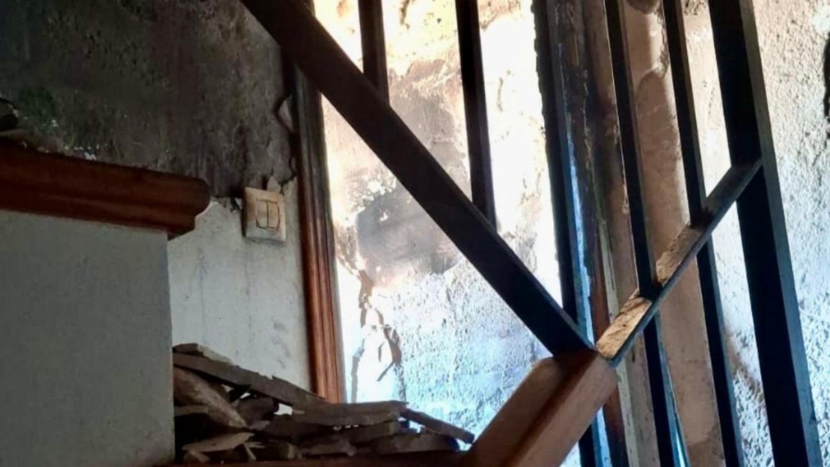 Así han quedado las escaleras de la vivienda