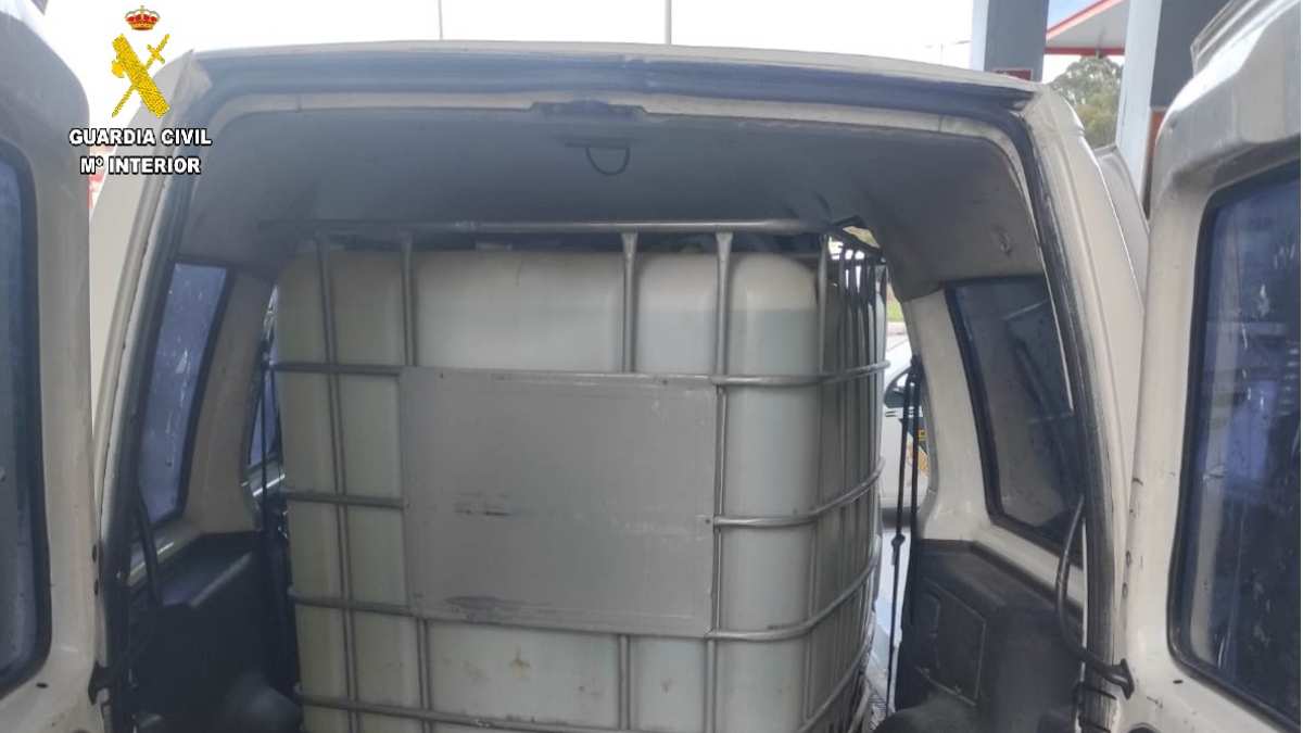Uno de los depositos en los que se transportaba el combustible