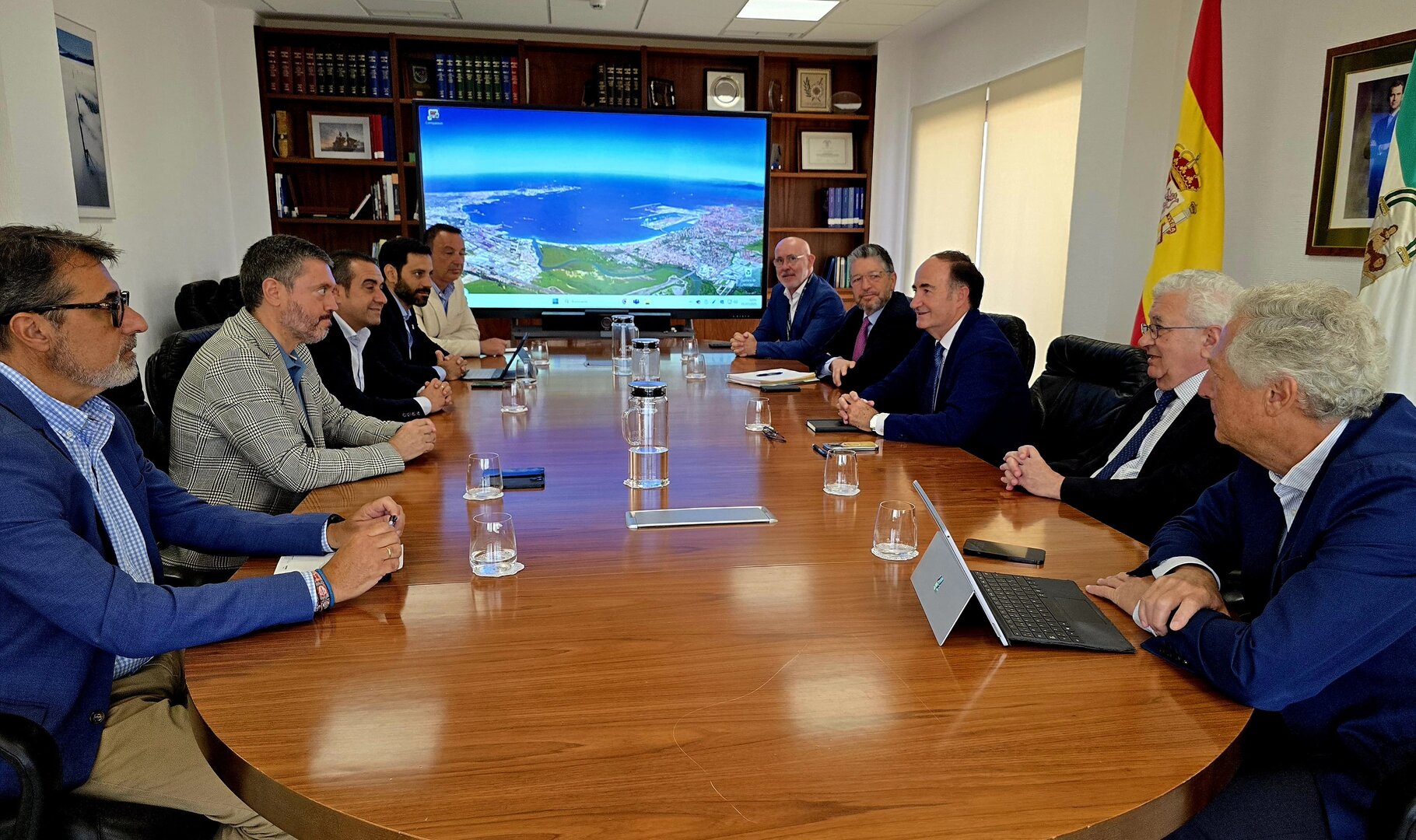 Responsables de ambos puertos, durante la reunión mantenida este miércoles en Algeciras
