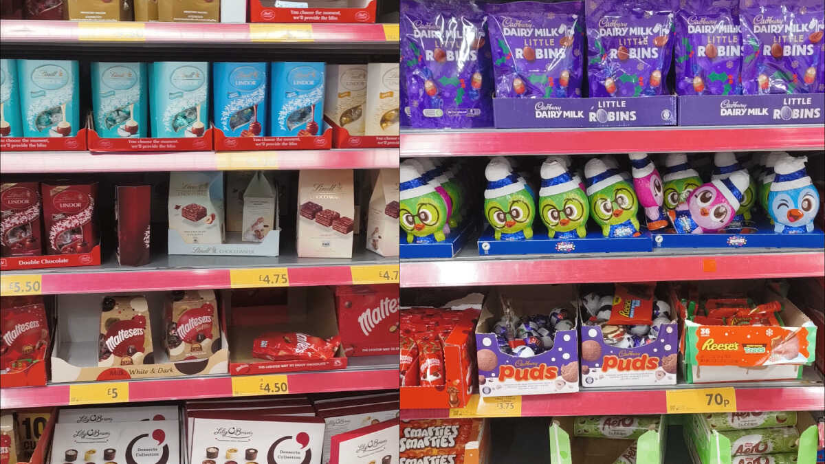 Estanterías de chocolatinas en Morrisons - FOTO: Lucía Becerra