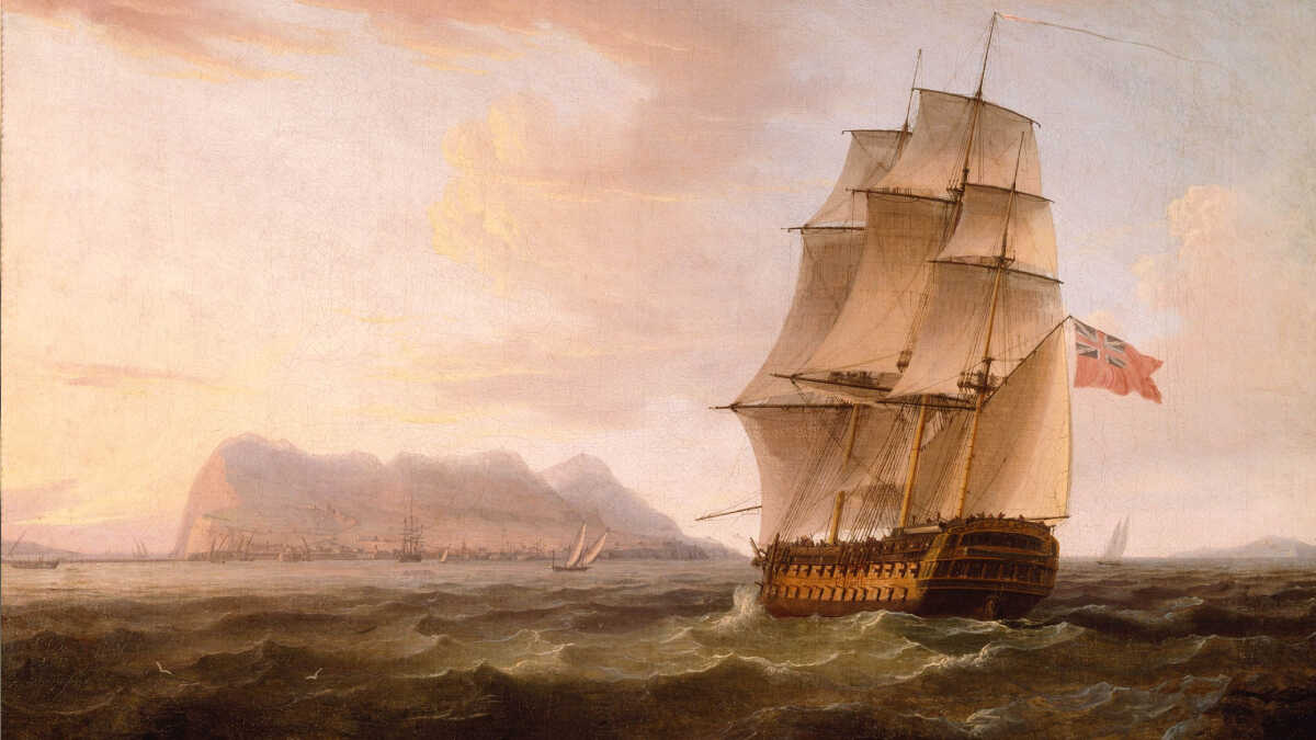 Toma de Gibraltar en 1704. Artista: Thomas Whitcombe