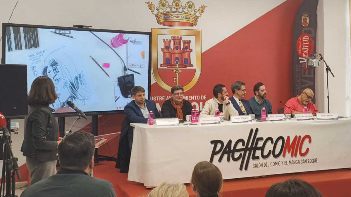 Jesús Merino dibujando en directo